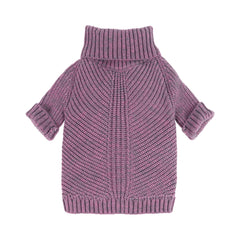 Fitwarm dog sweater lavender back view shows cozy warmth for winter walks