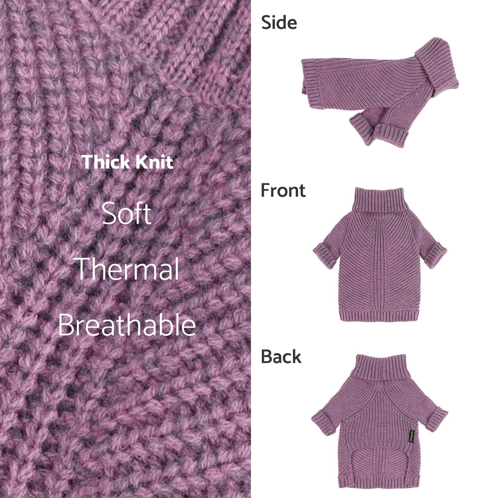 Fitwarm dog sweater lavender belly cut enables easy potty breaks
