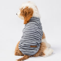 Fitwarm dog sweater navy solid front view shows easy on/off design.