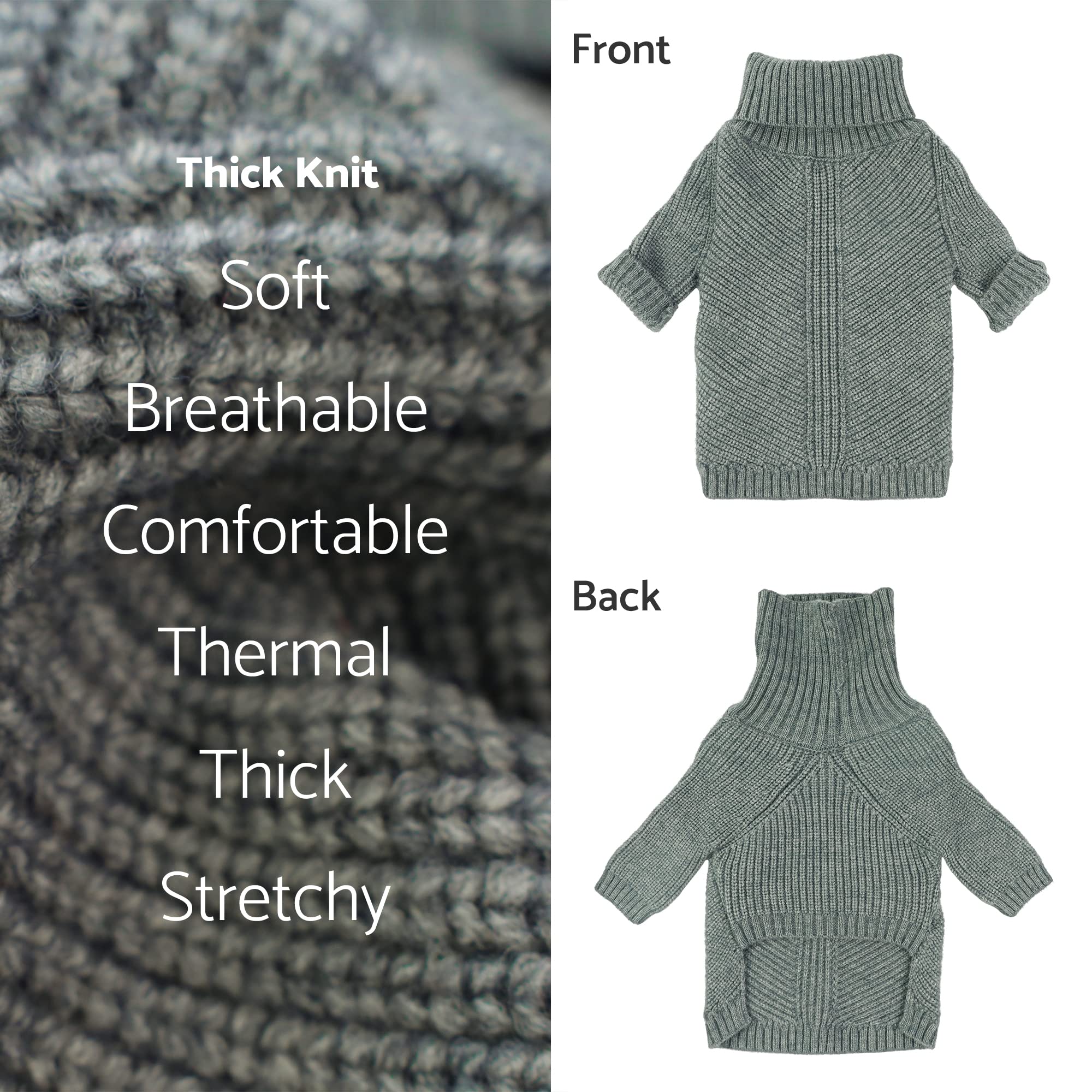 Fitwarm dog-turtleneck-sweater easy-on-off pullover aids quick dressing