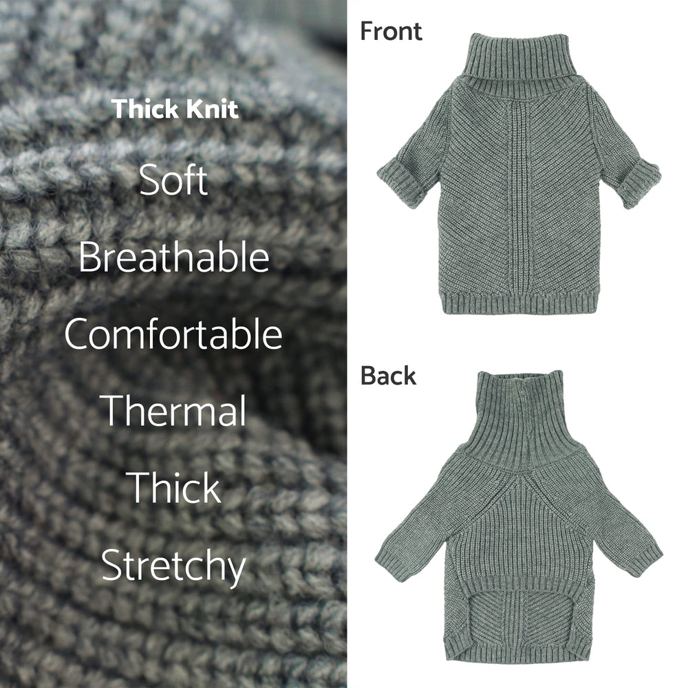 Fitwarm dog-turtleneck-sweater easy-on-off pullover aids quick dressing