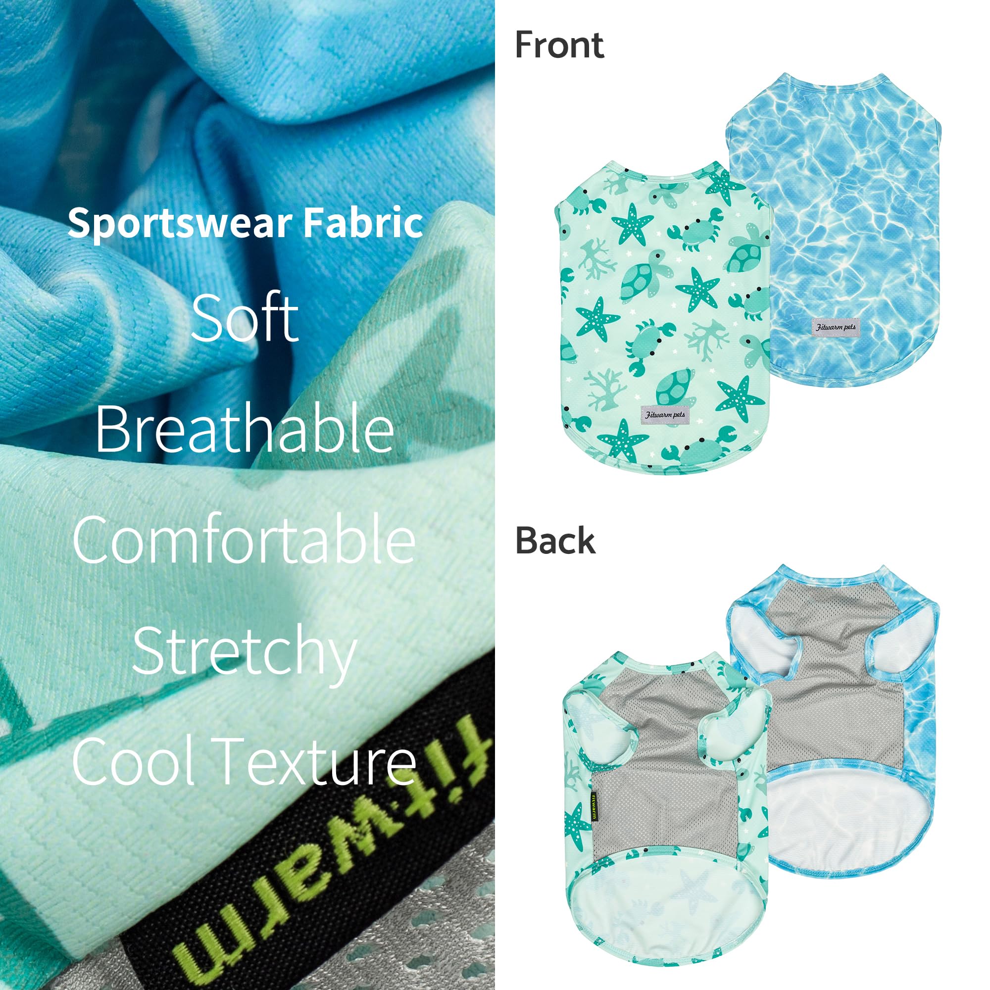 Fitwarm easy-on/off dog tank top enables quick outfit changes.