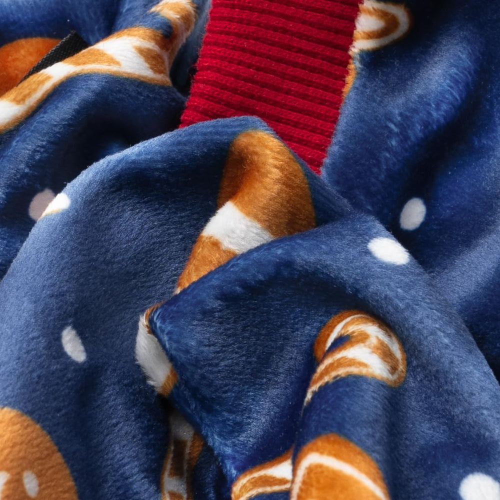 Fitwarm Gingerbread Man Dog Pajamas ideal for holiday photos.