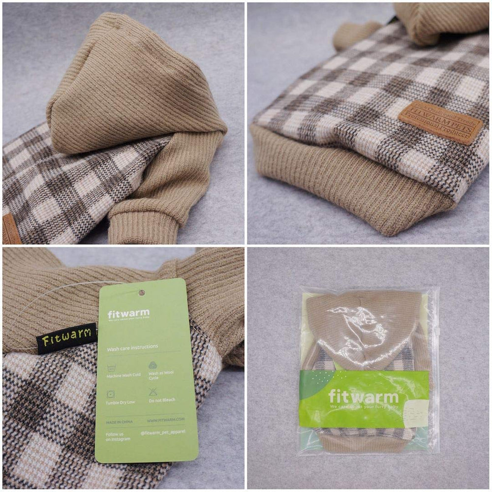 Fitwarm Tartan Plaid knitted detail close-up emphasizes cozy texture.