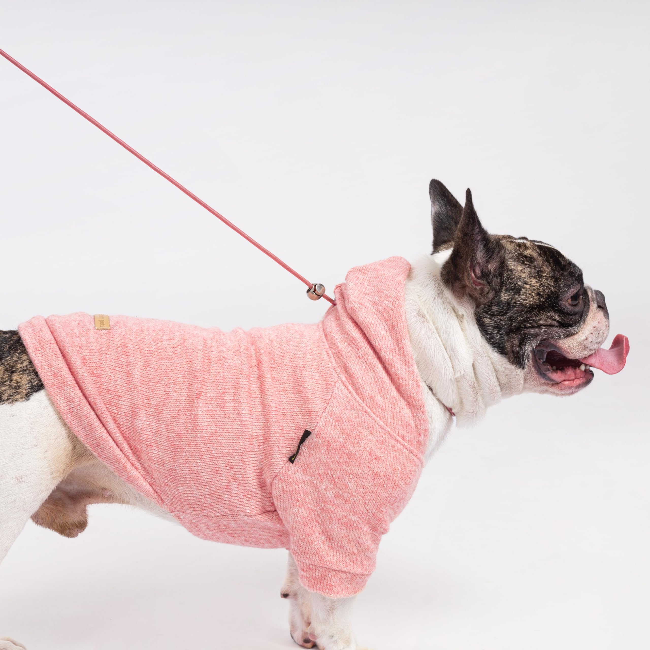 Fitwarm knitted dog hoodie sweater leash hole feature for easy daily walks