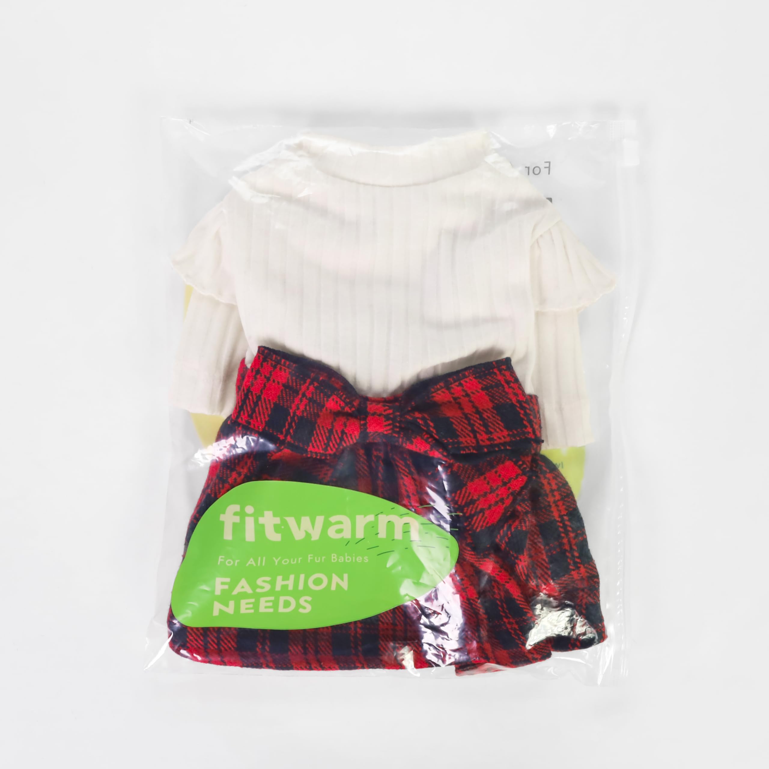 Fitwarm knitted plaid sweater dress ready for holiday photoshoots.