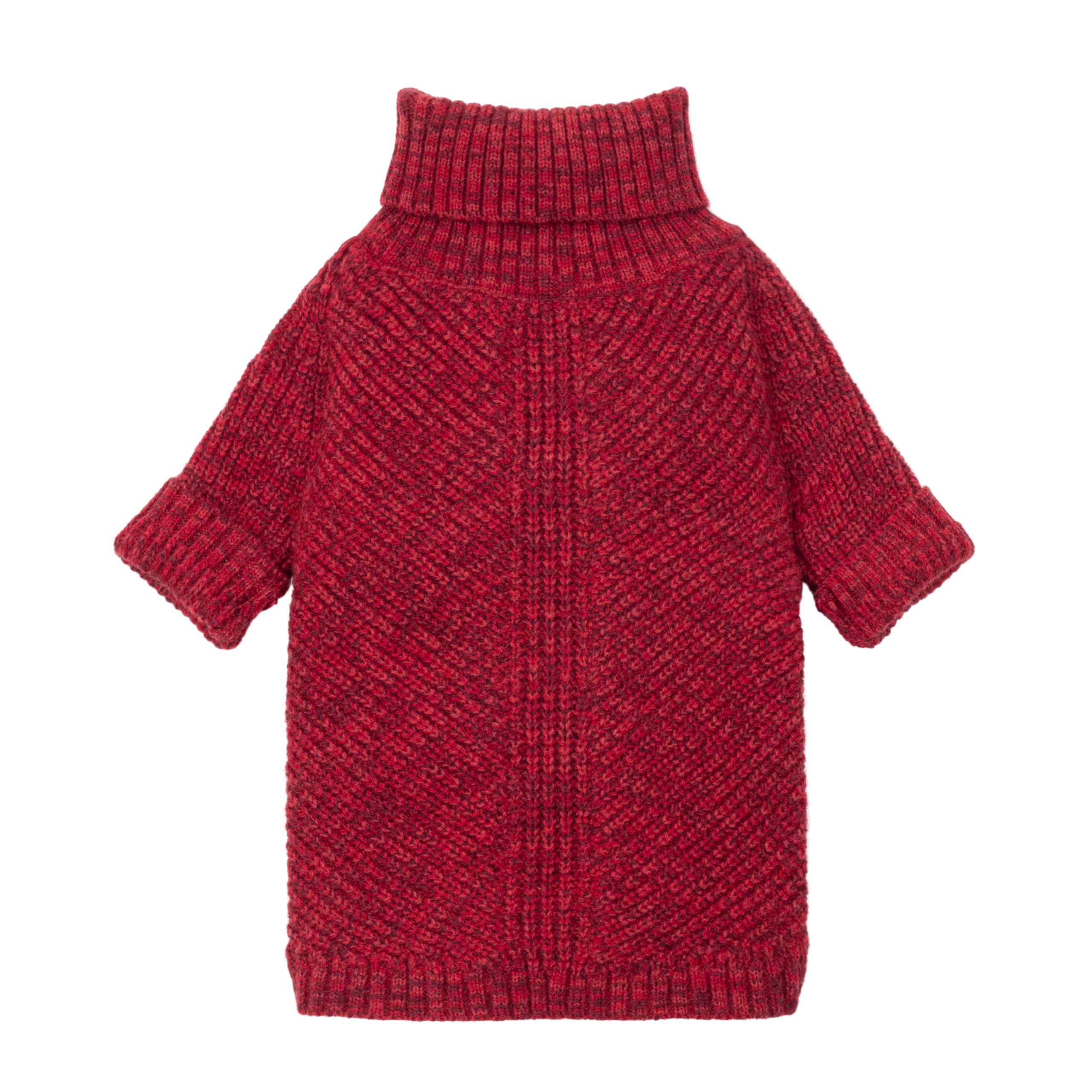Fitwarm knitted turtleneck dog sweater front view shows cozy warmth for small dogs