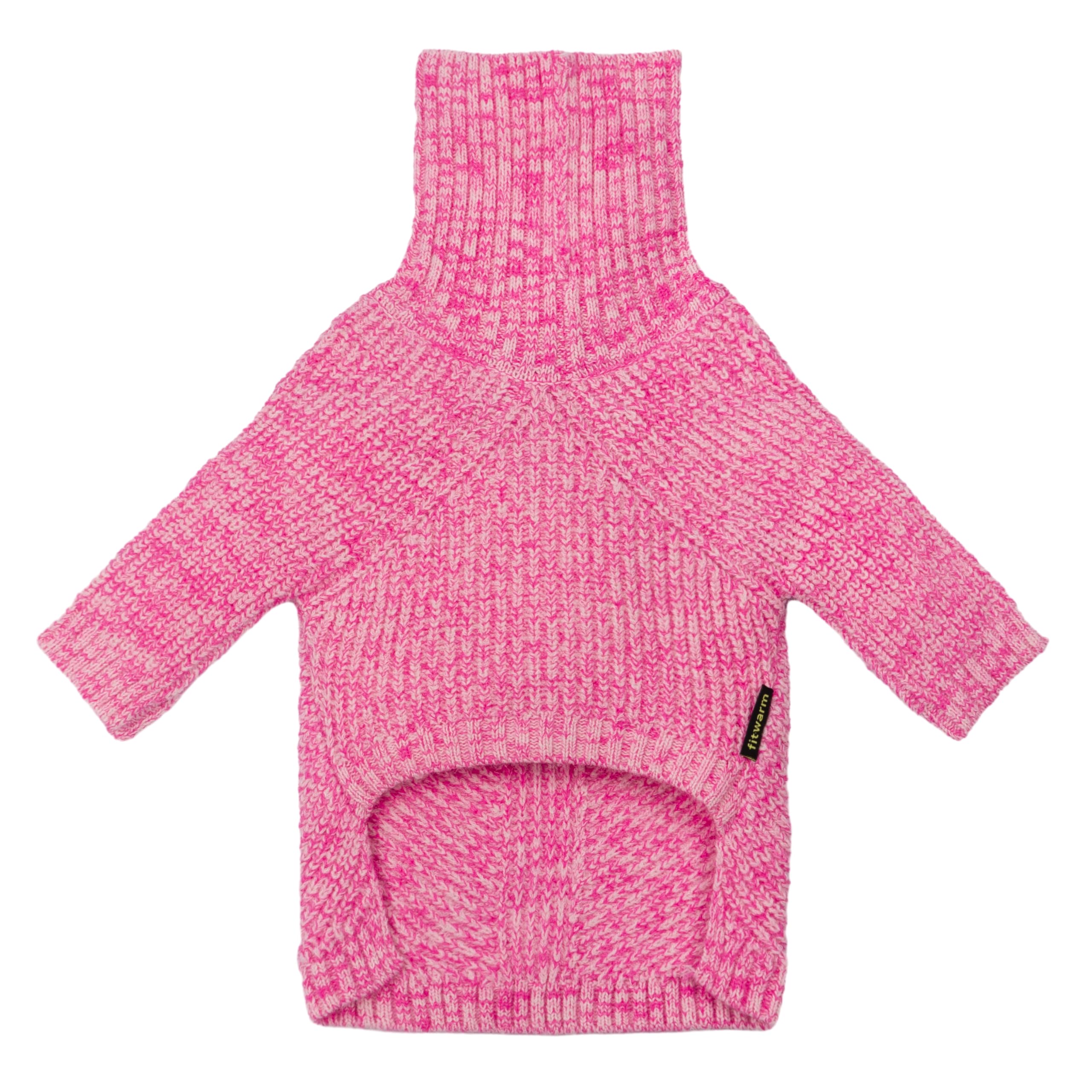 Fitwarm knitted turtleneck dog sweater side view highlighting comfortable movement