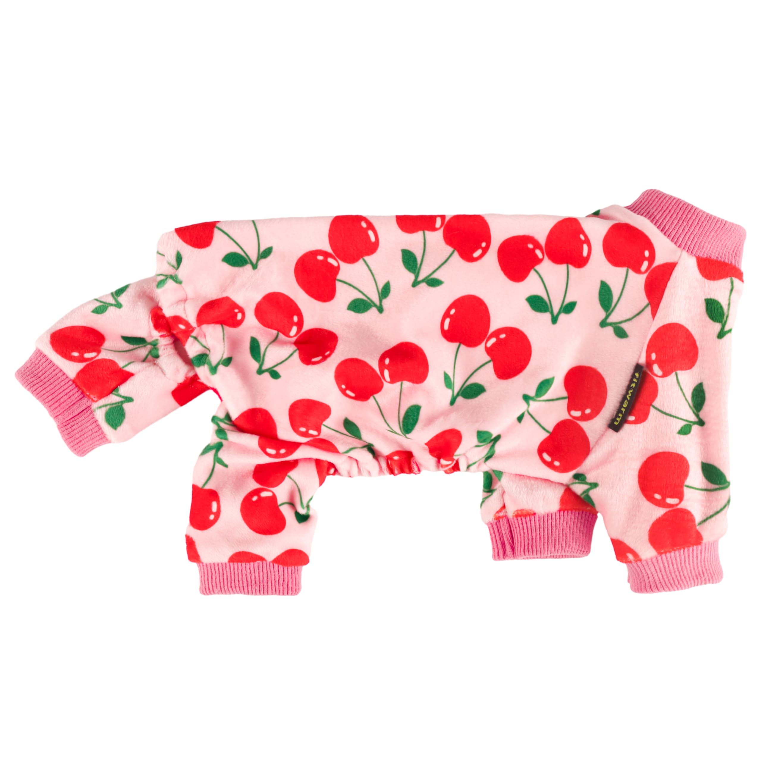 Fitwarm pijama-perro-cereza-con-pies, mantiene el cuerpo caliente en climas templados.