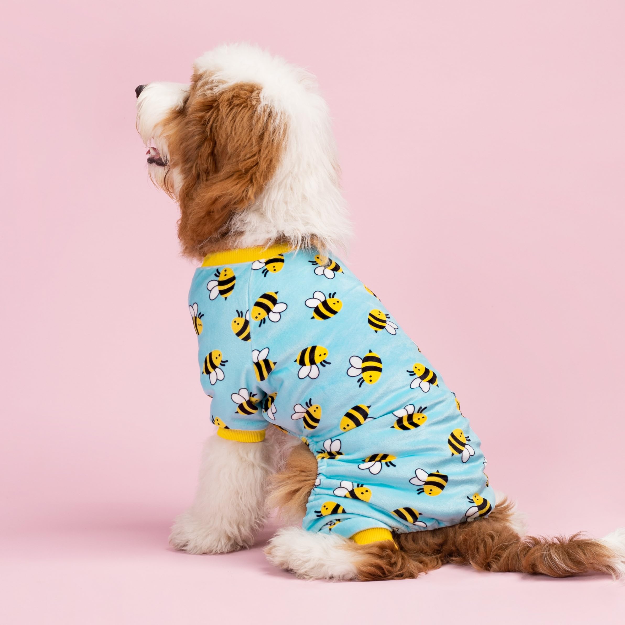 Fitwarm pijama para perro con abeja en azul, fácil de poner