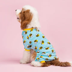 Fitwarm pijama para perro con abeja en azul, fácil de poner