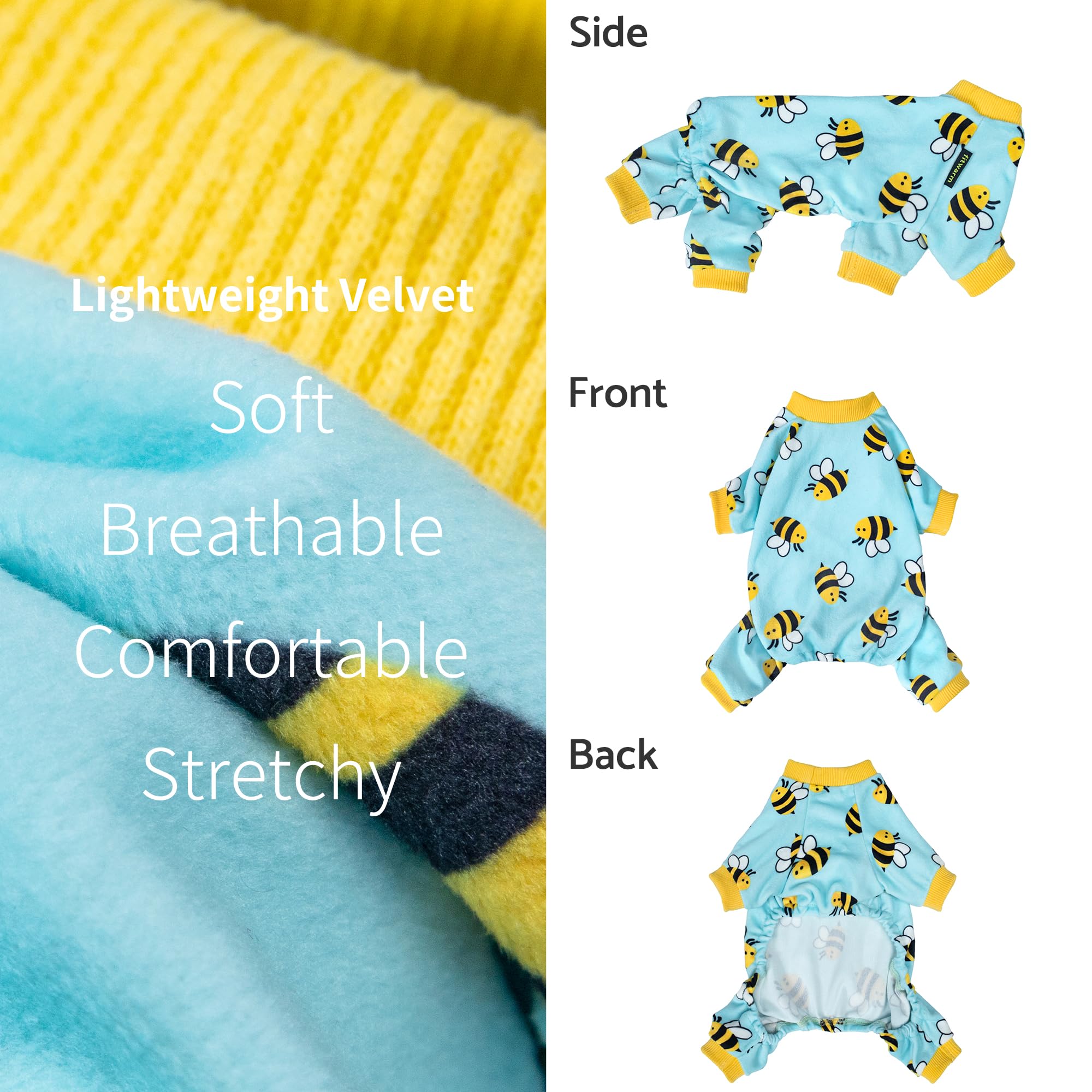 Fitwarm pijama azul con ribetes amarillos, detalle encantador para casa