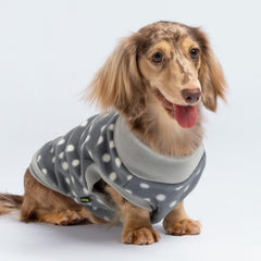 Fitwarm polka dot fleece sweater with color block style for winter fashion