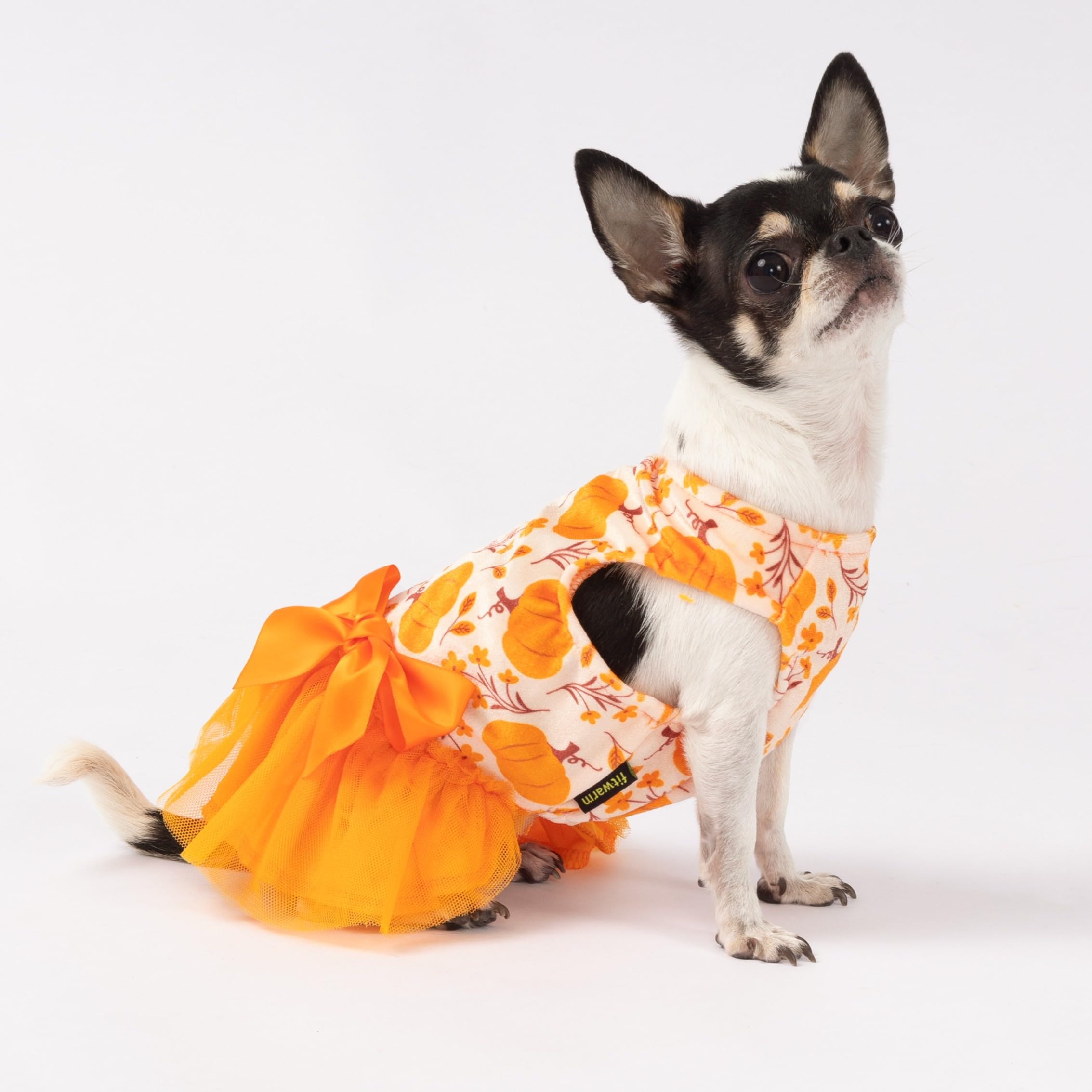 Fitwarm Pumpkin Flower Dress side view, lightweight and breathable fabric for comfy wear.