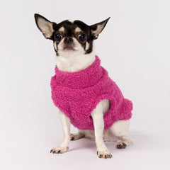 Fitwarm small dog sweater back view shows snug fit for 10-inch back.