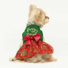 Fitwarm Sparkly Dog Christmas Outfit bottom tulle adds festive sparkle and movement.