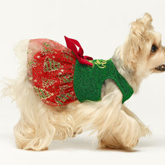 Fitwarm Sparkly Dog Christmas Outfit iron-on glitter text adds festive flair.