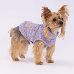 Fitwarm lavender striped fleece sweater provides soft stretch for easy on off wear
