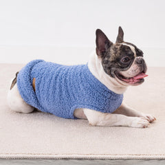 Fitwarm striped fleece dog sweater in olive green comfortable for daily wear