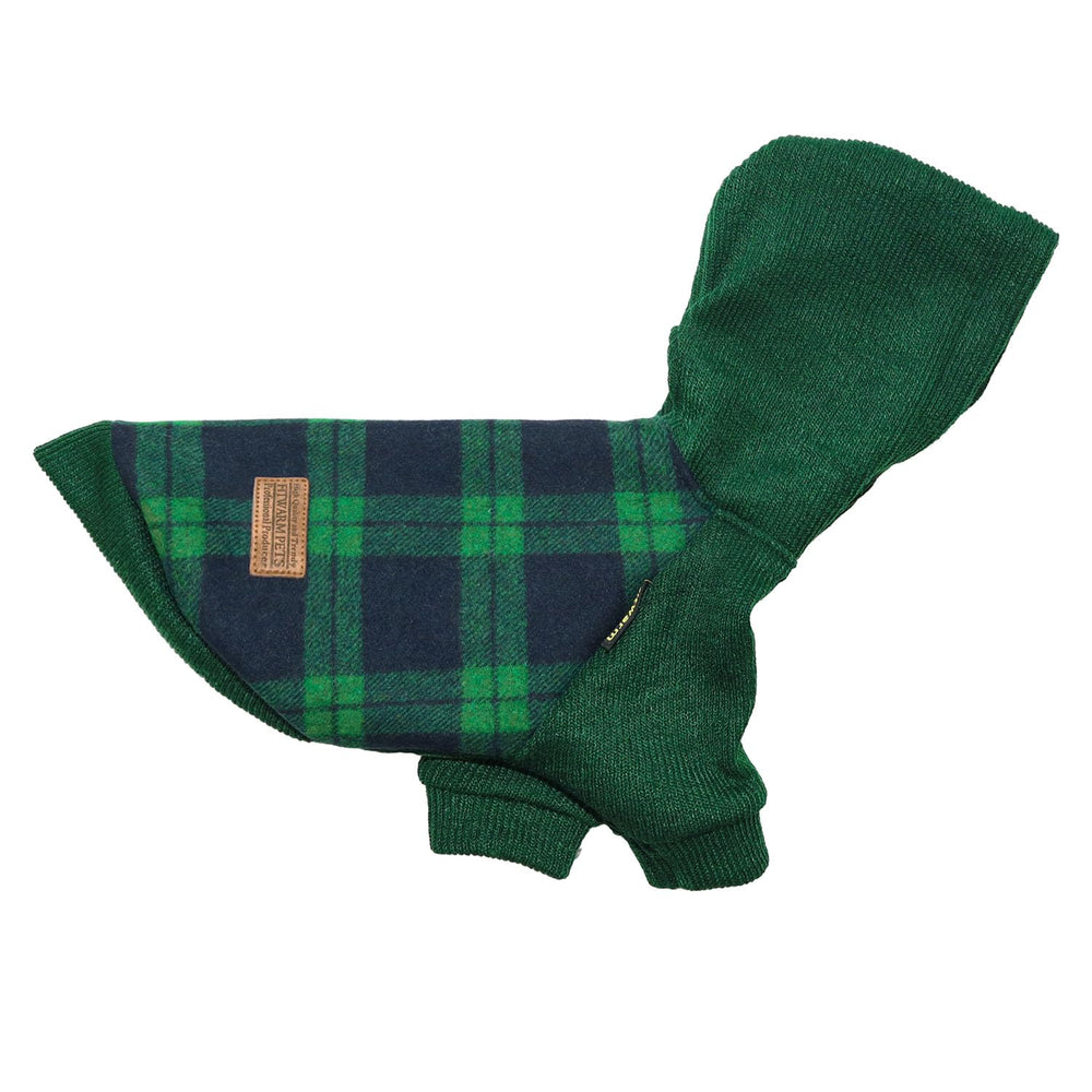 Fitwarm tartan plaid dog hoodie green pattern suitable for festive holiday outfits