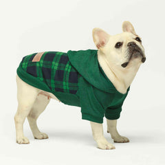 Fitwarm tartan plaid dog hoodie hood detail with extra warmth for outdoors