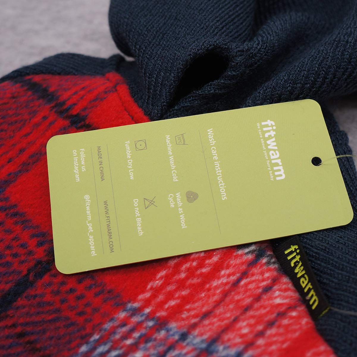 Fitwarm Tartan Plaid Dog Hoodie leash hole enables easy outdoor walks