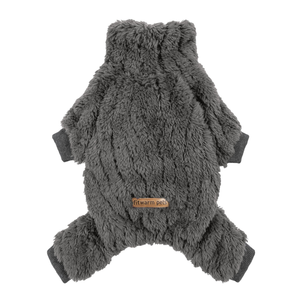 Fitwarm turtleneck fleece dog sweater pajamas front view for snug warmth on cold days.