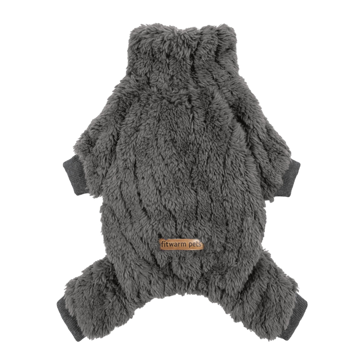 Fitwarm turtleneck fleece dog sweater pajamas front view for snug warmth on cold days.