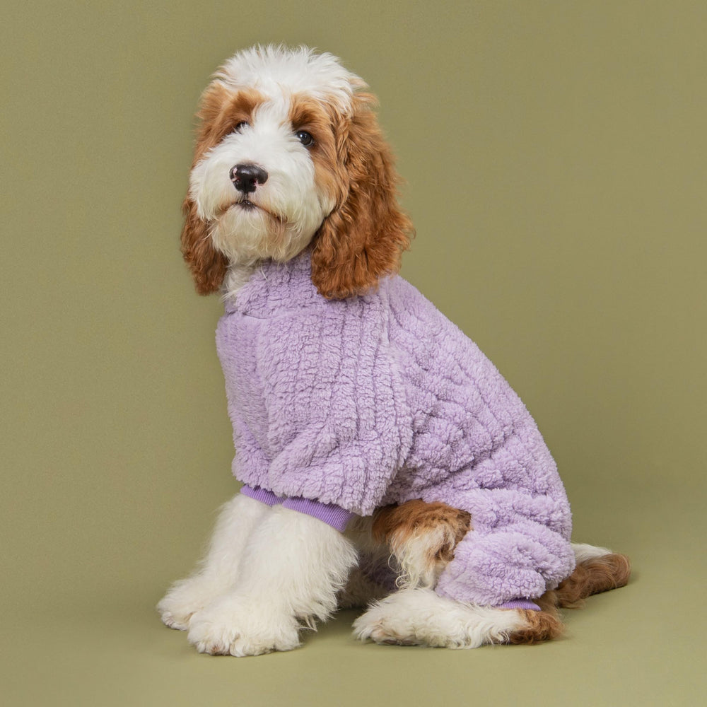 Fitwarm turtleneck fleece dog sweater small back view enhances warmth and fit