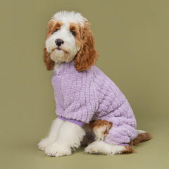 Fitwarm turtleneck fleece dog sweater small back view enhances warmth and fit