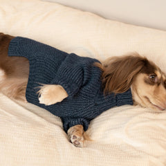 Fitwarm Turtleneck Knit Dog Sweater close-up fabric reveals soft fleece blend.