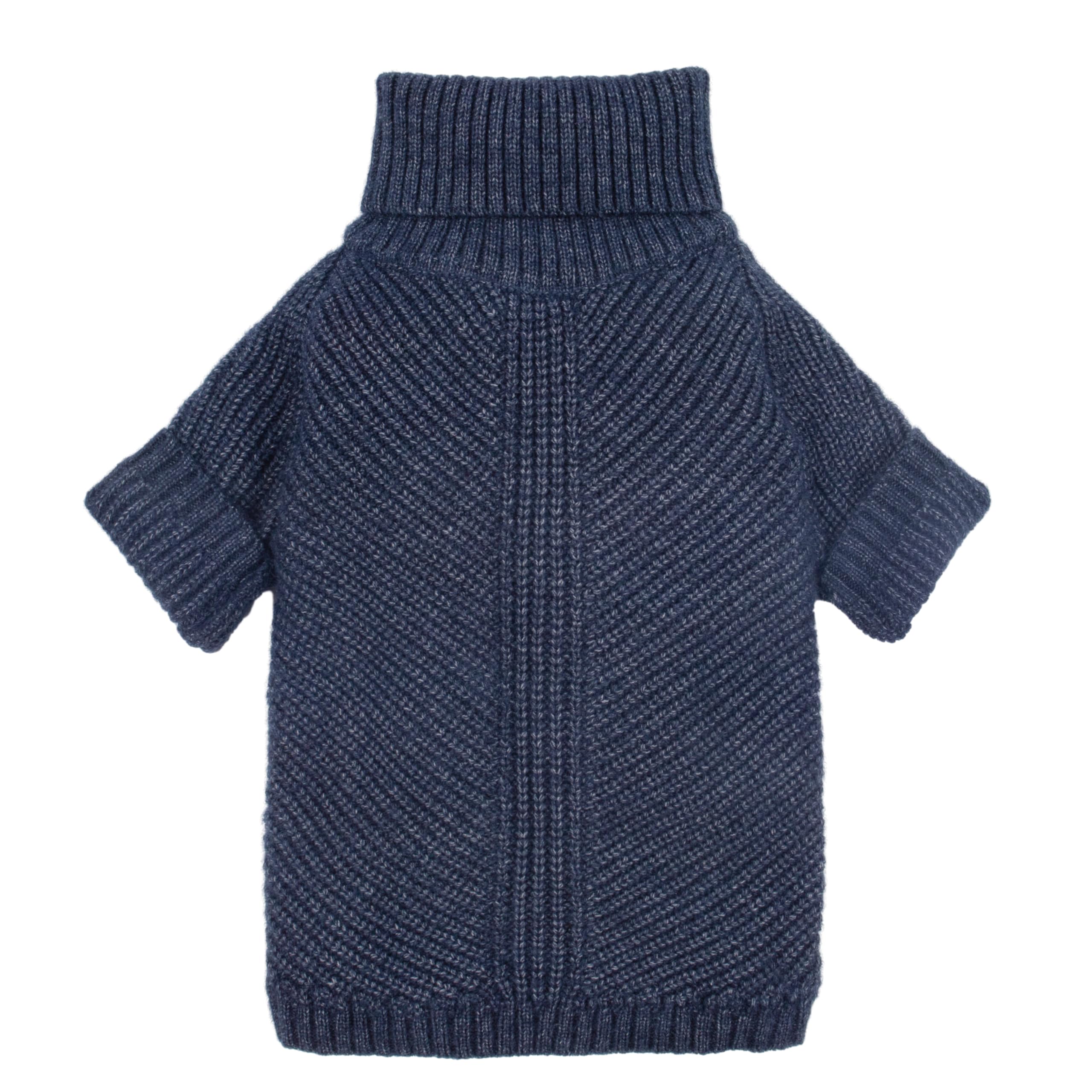 Fitwarm Turtleneck Knit Dog Sweater front view shows cozy warmth for small dogs.