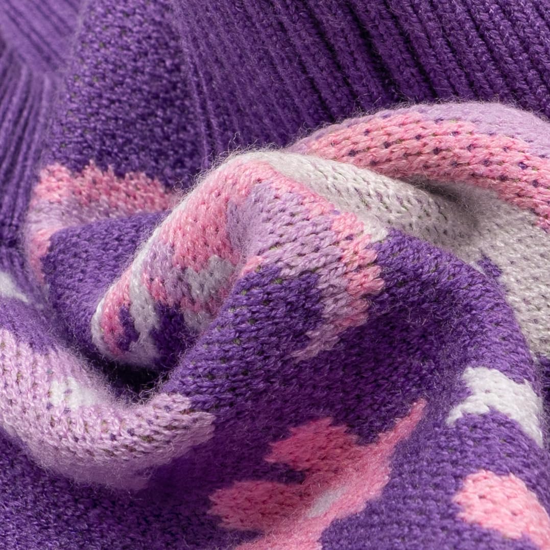 Fitwarm unicorn dog sweater back view with ribbed hem for secure fit