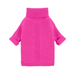 Fitwarm Valentines dog turtleneck sweater front view showing warm rose-pink fabric for chilly walks