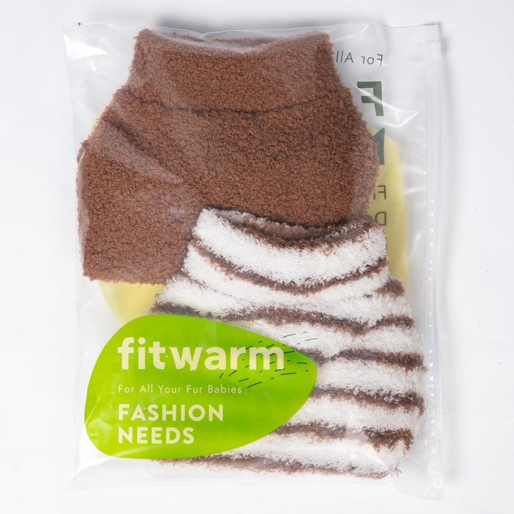 Fitwarm striped fleece sweater worn during park stroll for daily comfort
