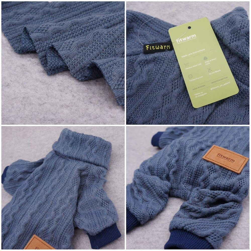 Fitwarm winter dog coat blue conveys warmth with sleek style during cold outings