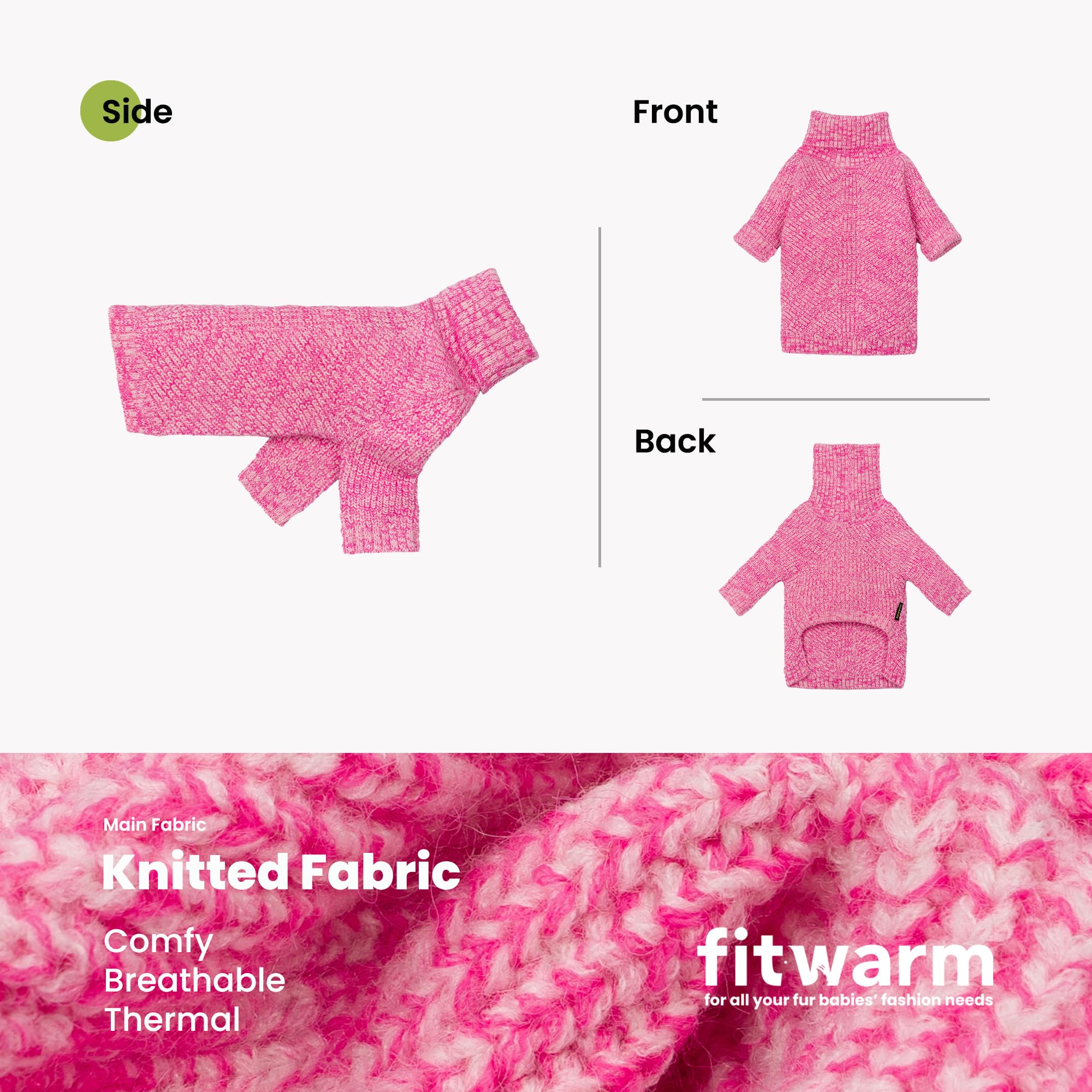 Fitwarm XS small dog sweater close-up fabric for comfort