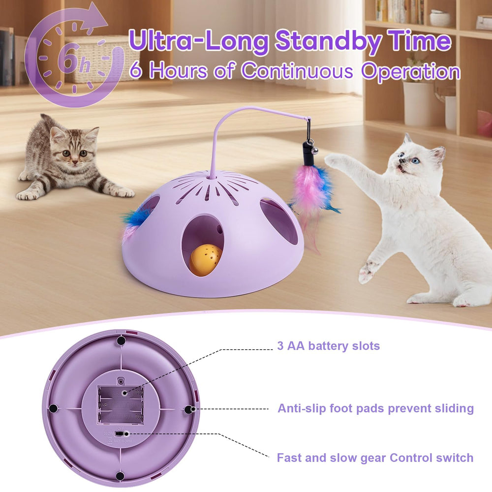 FITWOWFIT cat toy uses safe PP resin shell for durable, worry-free use.