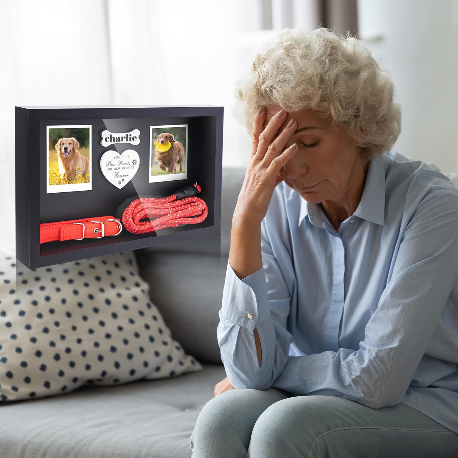 FITWOWFIT dog memorial acrylic cover protects memories while keeping mementos visible.
