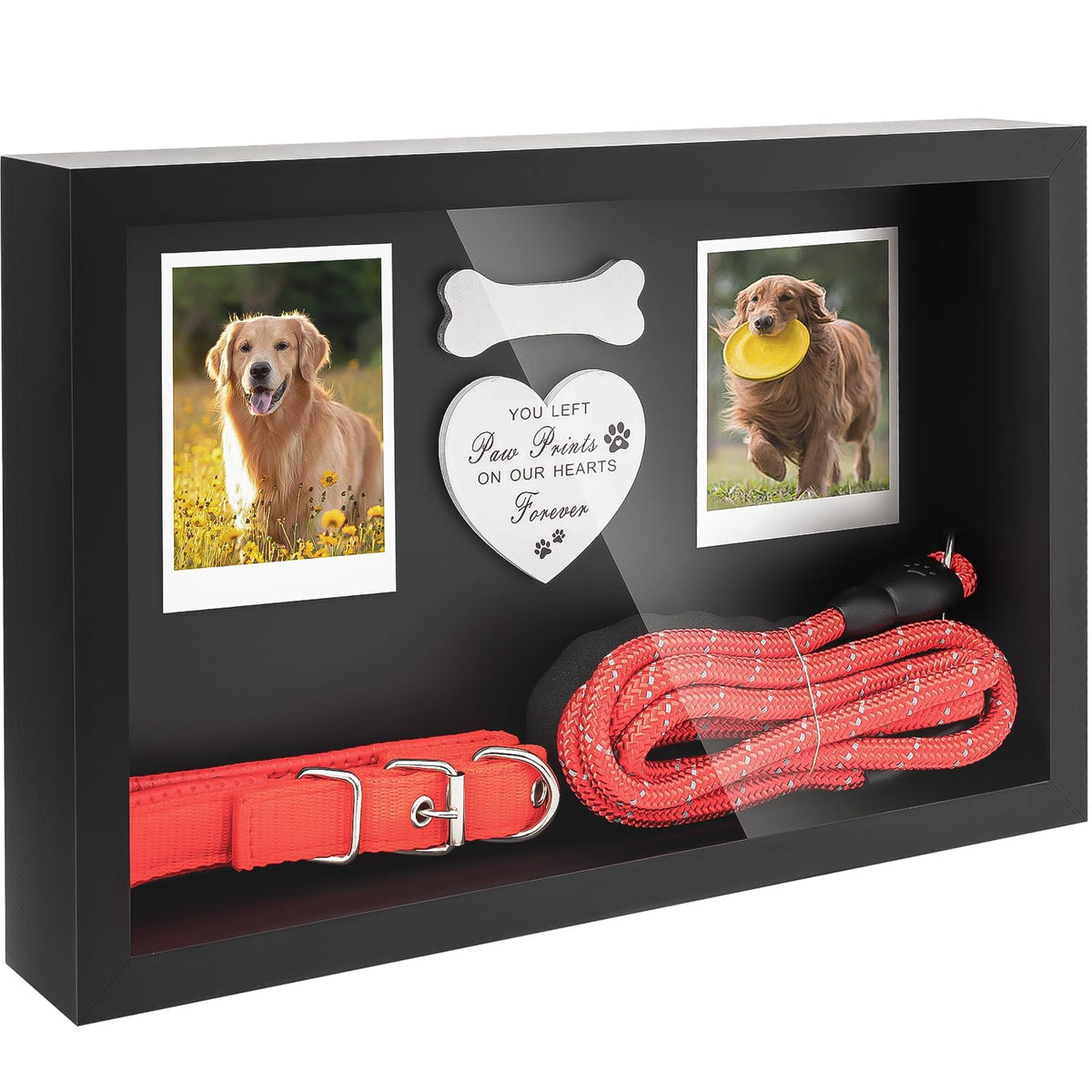 FITWOWFIT dog memorial shadow box highlights cherished memories for wall or tabletop display.