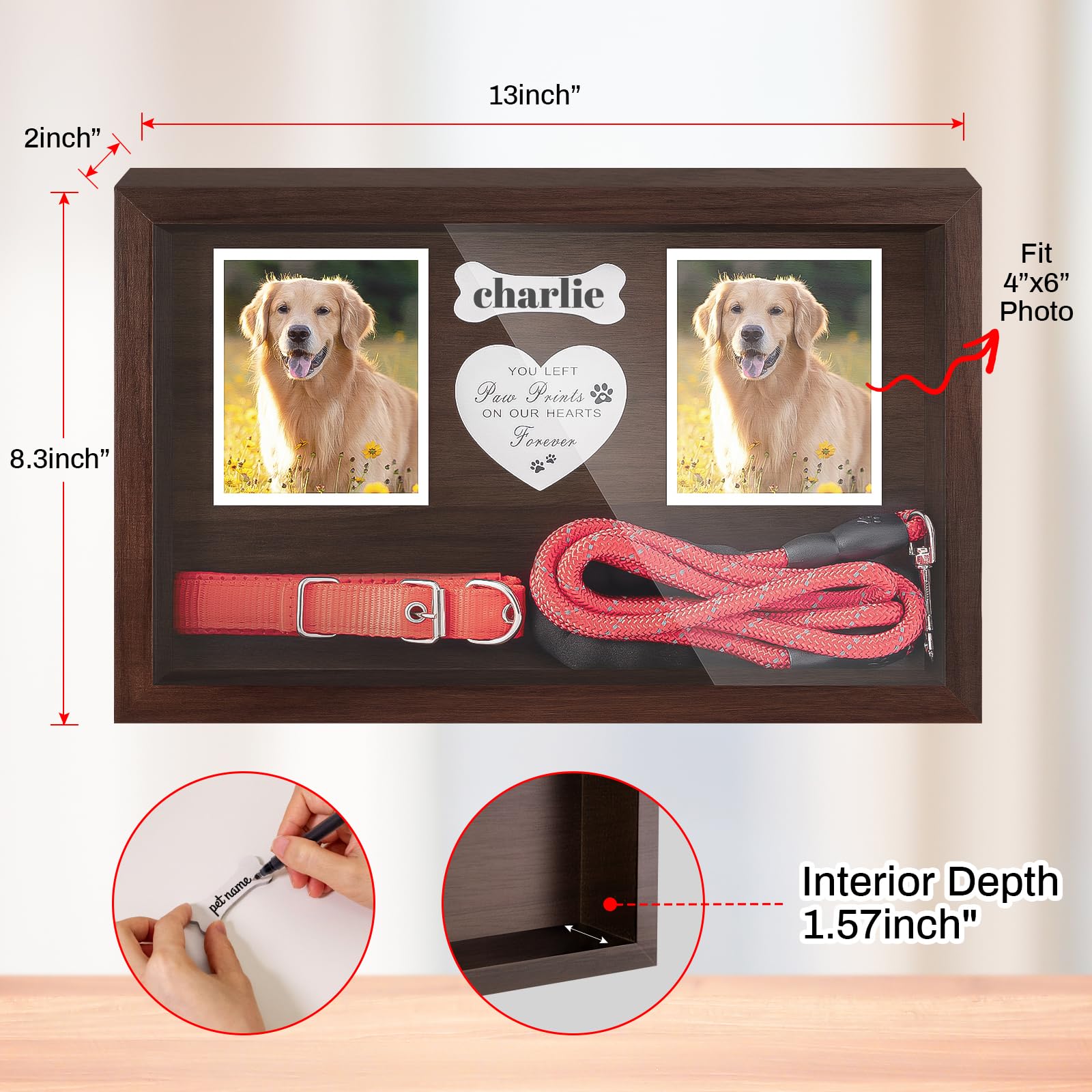 FITWOWFIT wooden memorial frame closeup highlighting solid craftsmanship