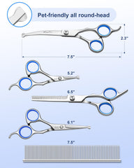 Fiurfiy curved grooming scissors highlight precise curved blades for pet contours