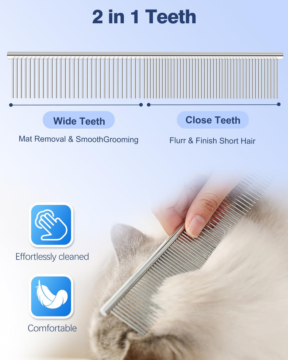 Fiurfiy grooming comb aids detangling and smoothing during styling sessions
