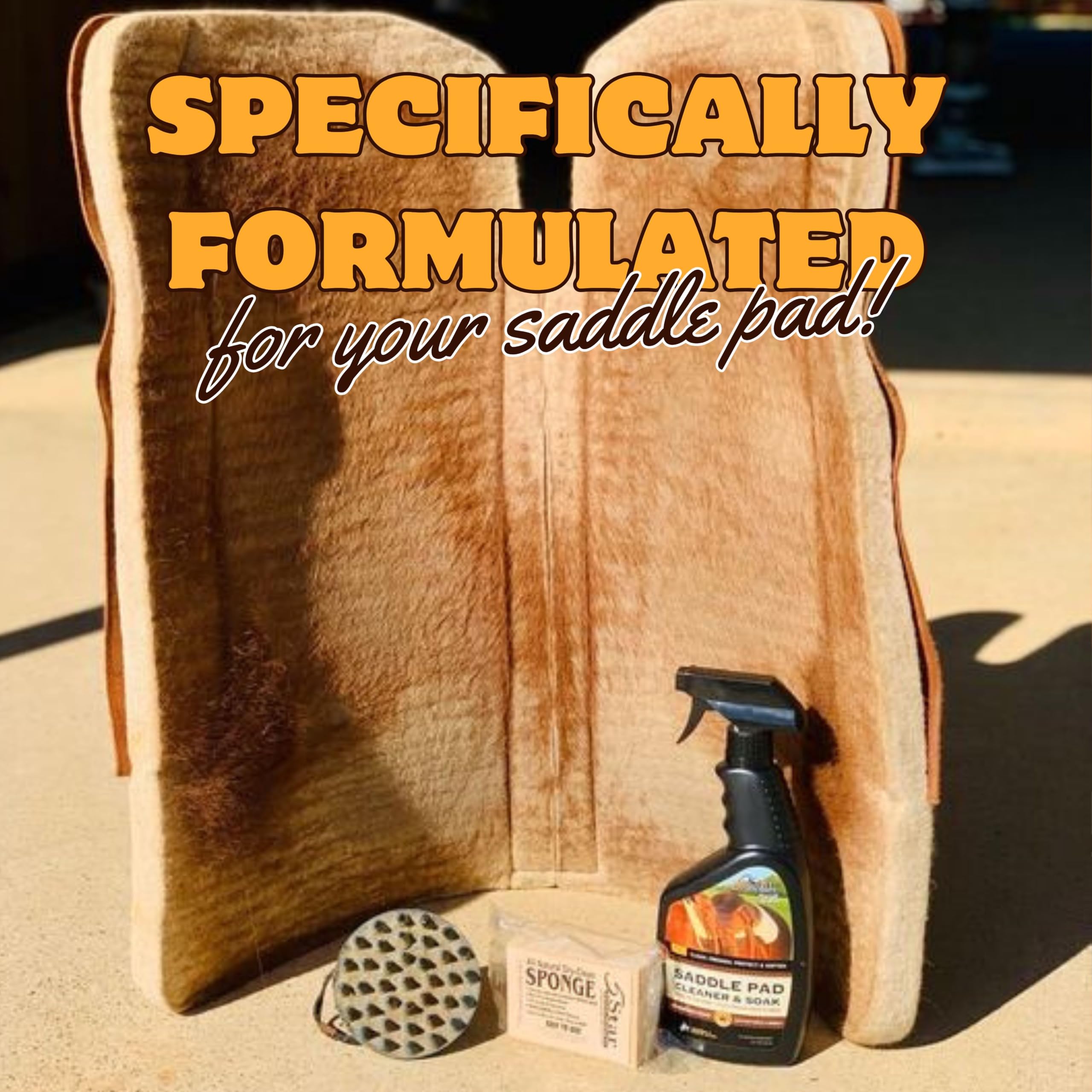5 STAR EQUINE Saddle Pad Cleaner wool pad after wash reveals fresh look