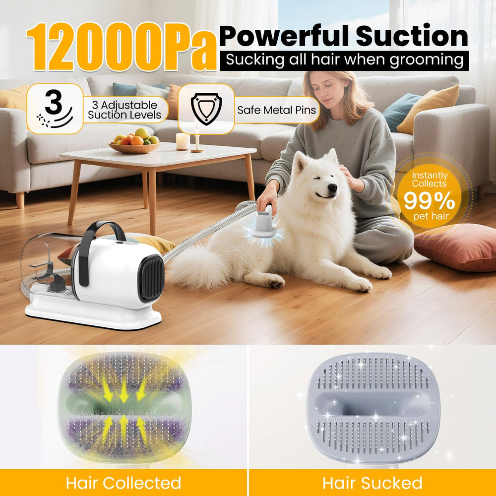 FIXR all-in-one dog grooming vacuum kit layout for grooming and cleaning