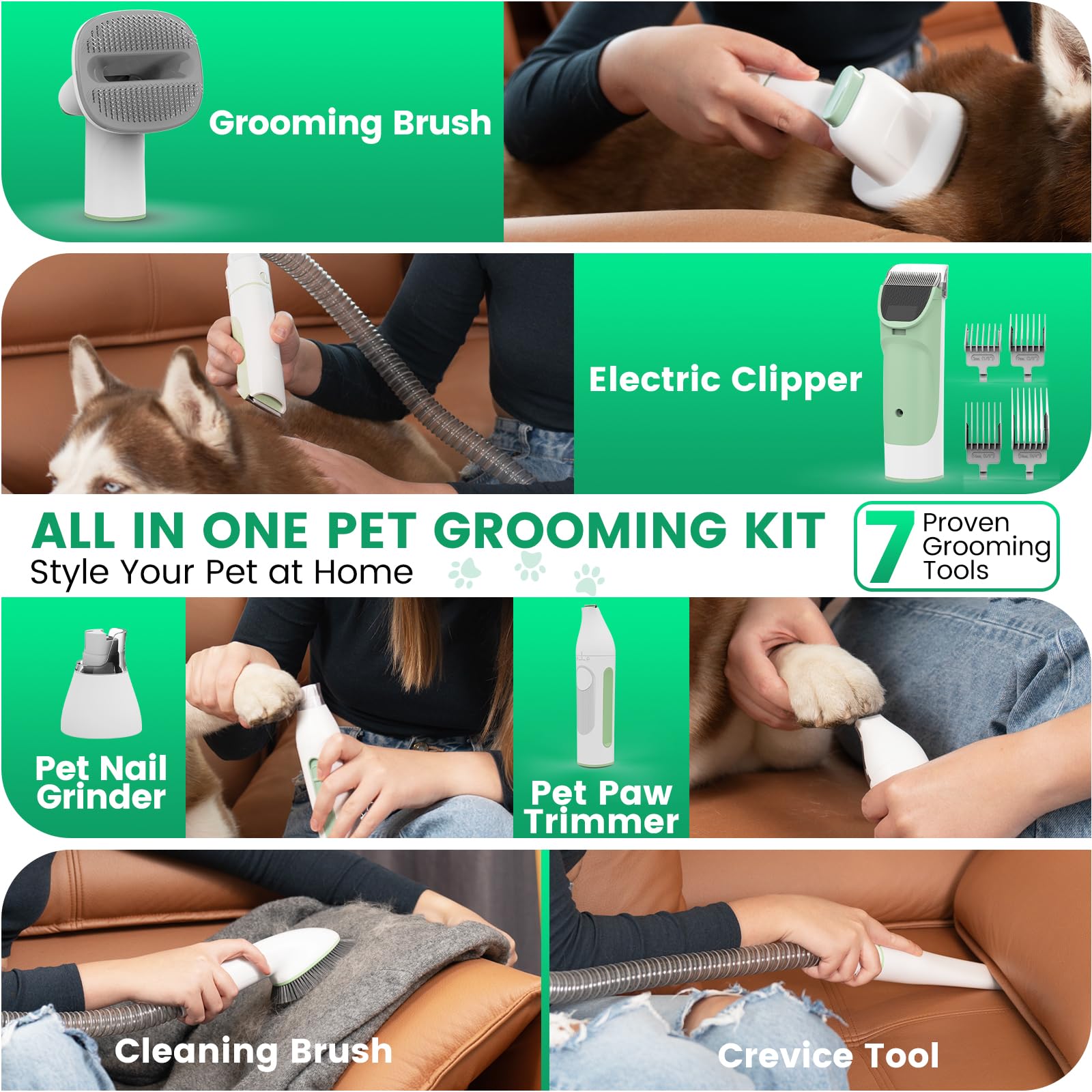 FIXR Dog Grooming Vacuum clipper attachment during grooming session.