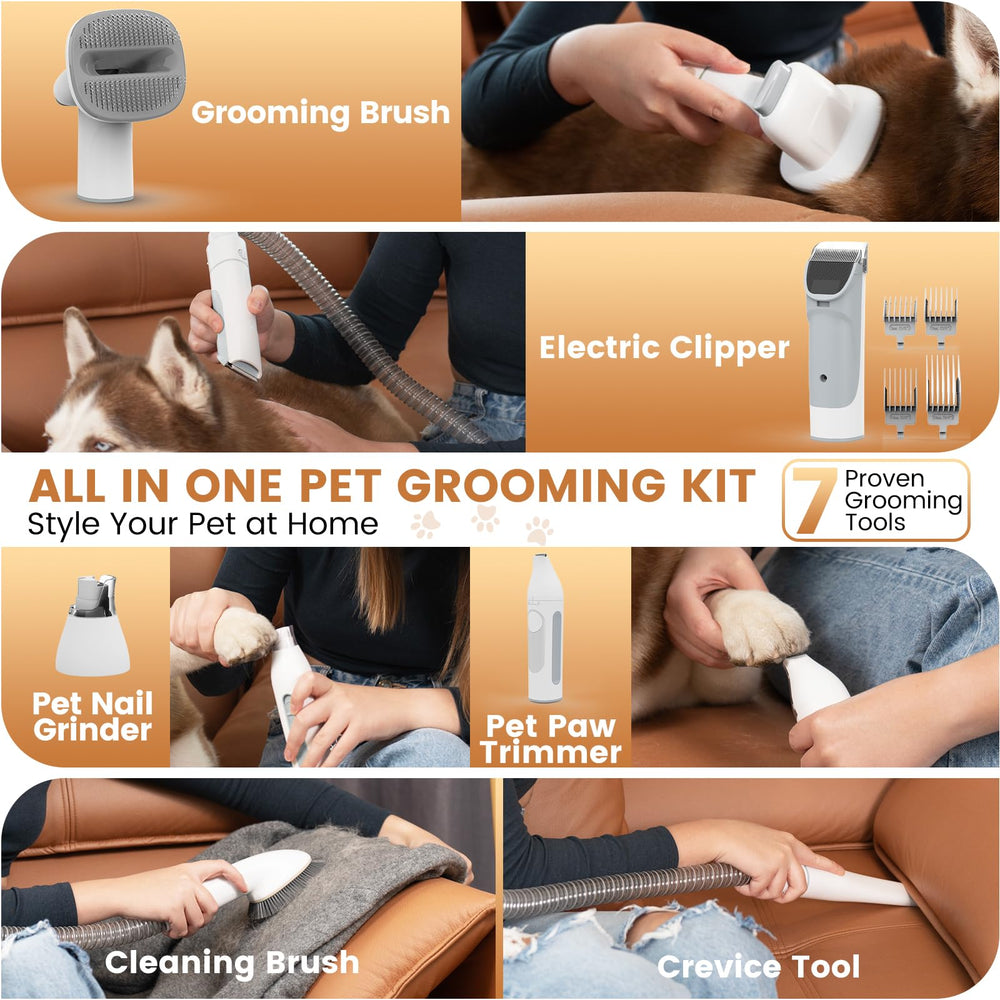 FIXR PG50 Plus kit setup demonstrates all‑in‑one grooming and vacuum integration