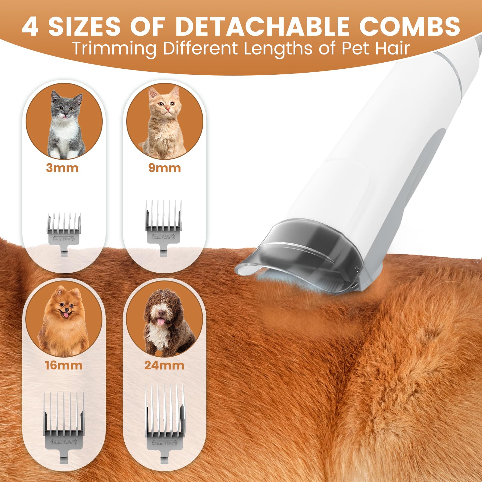 FIXR PG50 Plus operation around 65 dB keeps pets calm during grooming