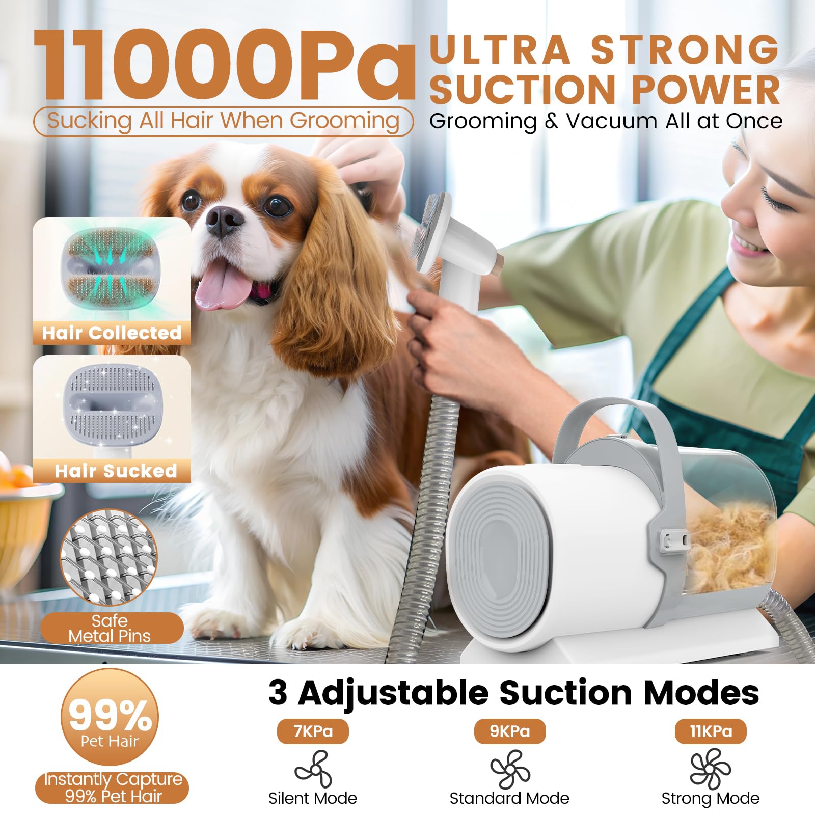 FIXR PG50 Plus suction heads in action for powerful hair removal with minimal mess