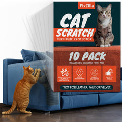 FixZilla cat-scratch-protector-pack protects furniture with clear shield against cat claws.